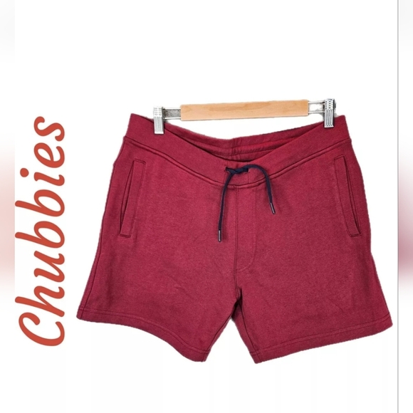 Chubbies Shorts Sz-M Brick Red Athletic Built In Boxers Waist Tie Pockets Casual - Picture 1 of 12